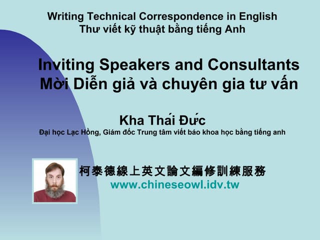 4.5 mời diễn giả và chuyên gia tư vấn