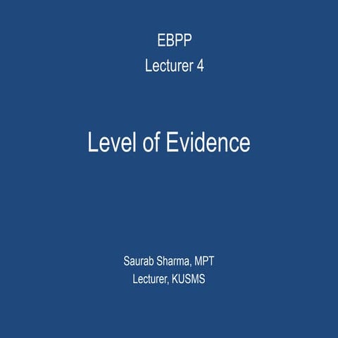 4. level of evidence