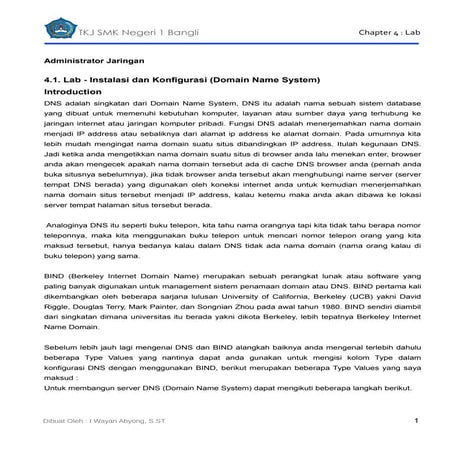 4.1 lab-instalasi dan konfigurasi dns