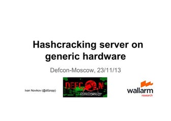 4.4. Hashcracking server on generic hardware