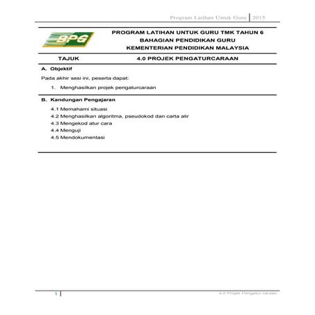 4.0 projek pengaturcaraan