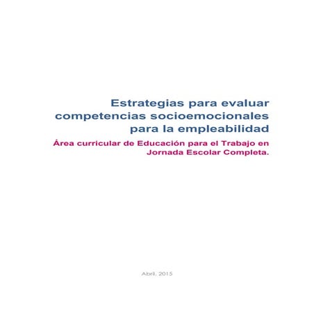4. estrategias para evaluar competencias socioemocionales para la empleabilidad