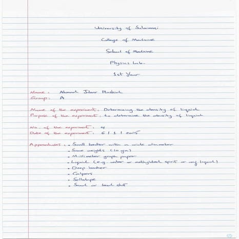 4. Determining the Density of Liquid