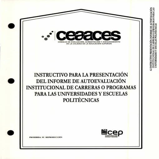 Instructivo para la Presentación del Informe de Autoevaluacion Institucional