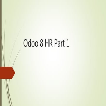 Odoo 8 tutorial   HR Module part 1