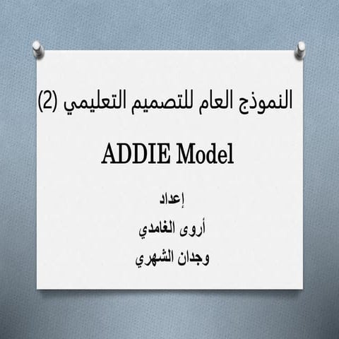 شرح مرحلة التصميم والتنفيذ والتطوير والتقويم في النموذج العام للتصميم التعليمي 