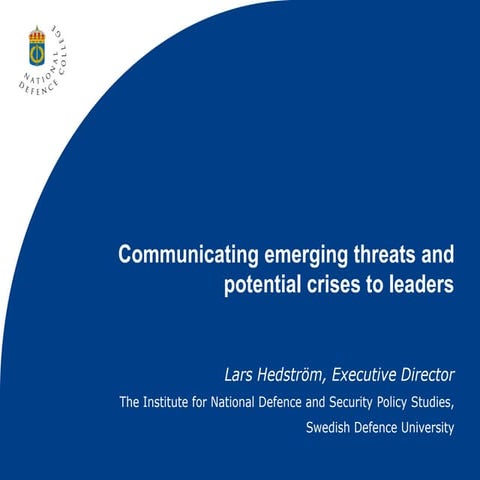 Communicating emerging threats and potential crises to leaders | PPT