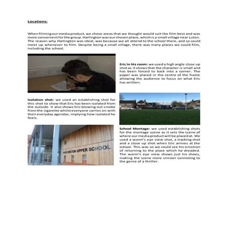 Locations of Filming