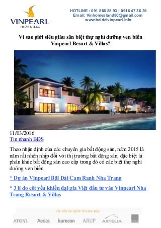 Vì sao giới siêu giàu săn biệt thự nghỉ dưỡng ven biển Vinpearl Resort & Villas?