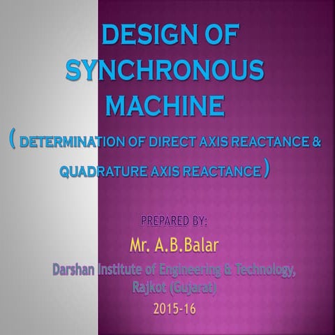 4.synch mc determination of xd and xq