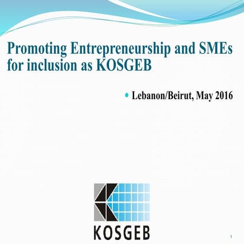 Promoting Entrepreneurship and SMEs for inclusion as KOSGEB
