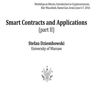 Smart contracts and applications   ...