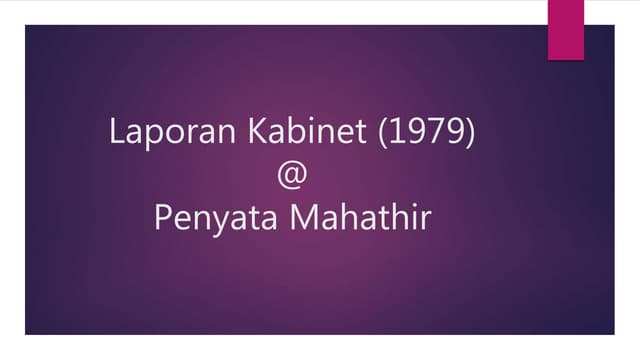Laporan Jawatankuasa Kabinet