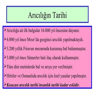 Arıcılığın Tarihi