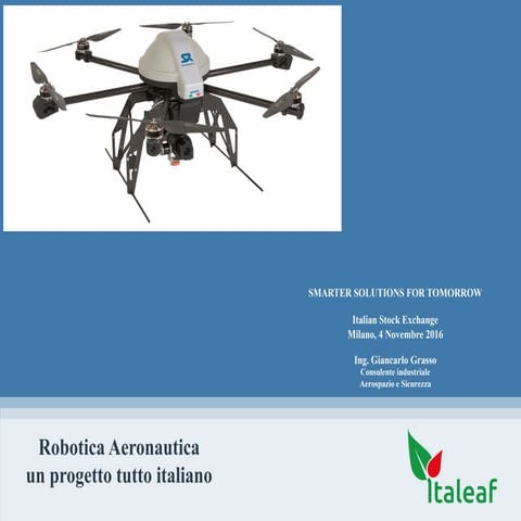 Robotica aeronautica, un progetto tutto italiano