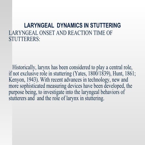  laryngeal  dynamics in stuttering