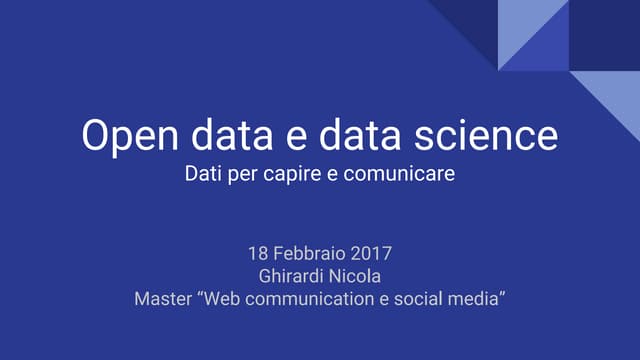 Dati per comunicare