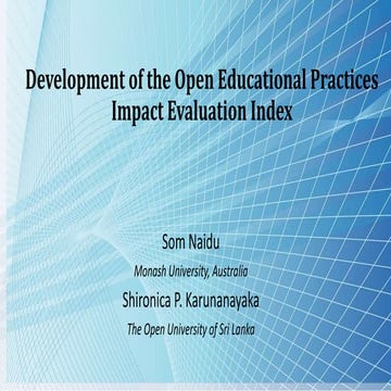 Development of the Open Educational Practices Impact Evaluation Index