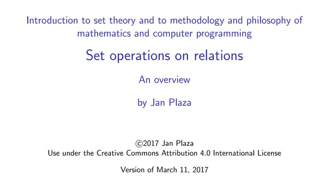 4.4 Set operations on relations