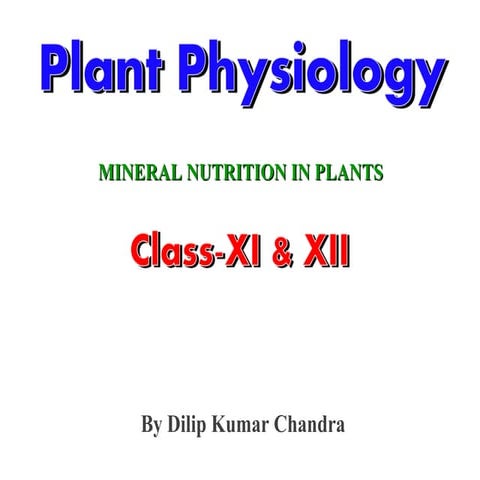 Plant Physiology by dilip kumar chandra