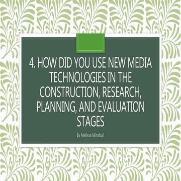 Evaluation Question 4