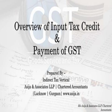 Overview of input tax credit