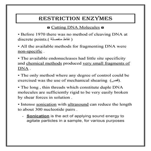 Restriction Enzymes