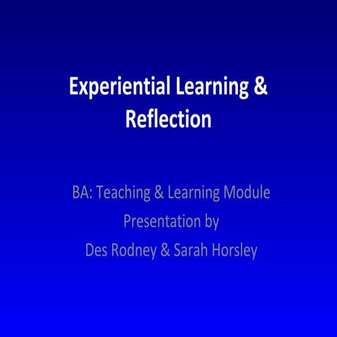 4.experientiallearningreflection 090528171238-phpapp01