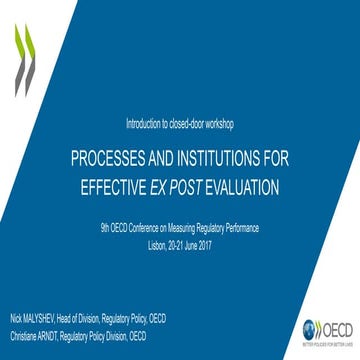 Processes and Institutions for Effective ex post Evaluation