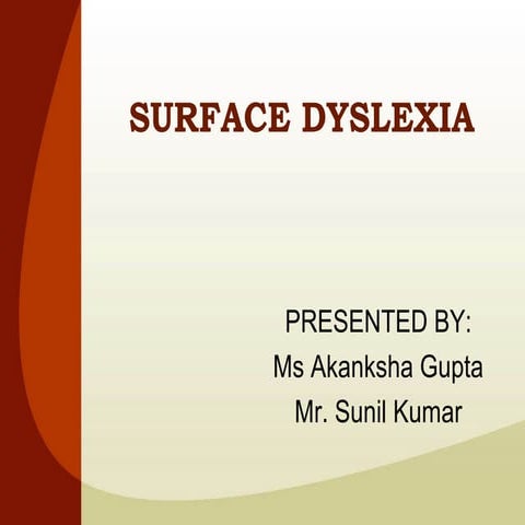 surface dyslexia 