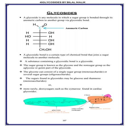 4. glycosides Full notes for presentation and examination pharmacognosy