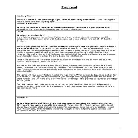 4. proposal for fighting spirits game