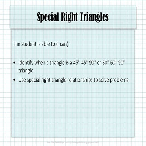 Special Right Triangles | PPT