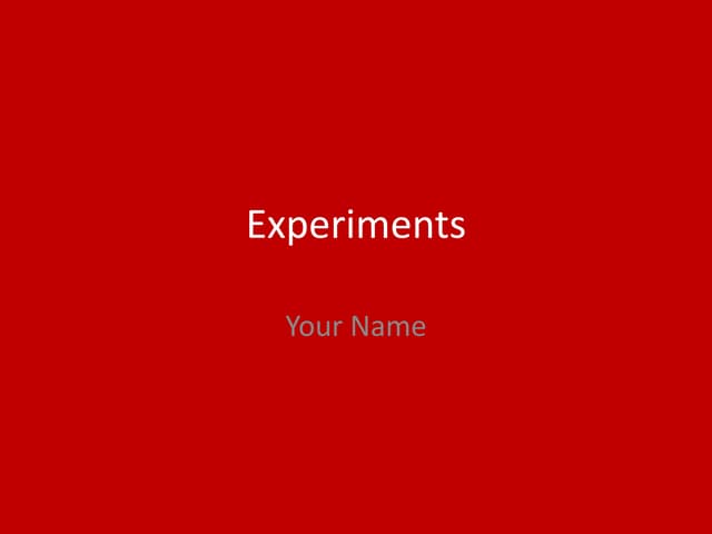 4. production experiments