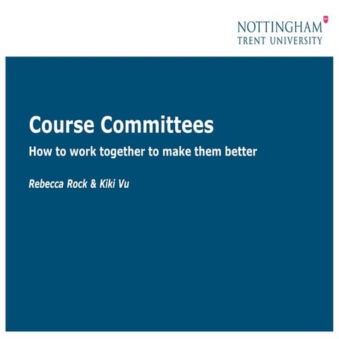 4.1 Course committees - can we work together to make them better?