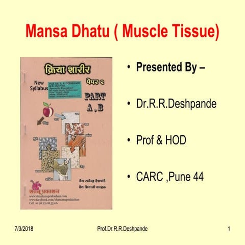 Mansa dhatu -By Prof.Dr.Deshpande