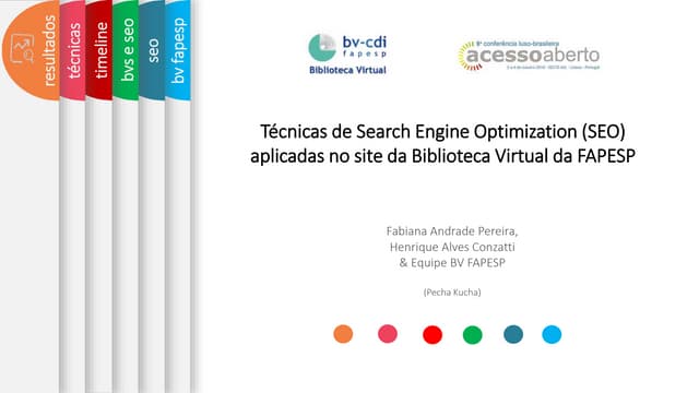 Técnicas de Search Engine Optimization (SEO) aplicadas no site da Biblioteca Virtual da FAPESP