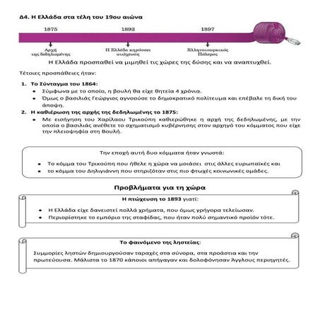 Δ4. Η Ελλάδα στα τέλη του 19ου αιώνα