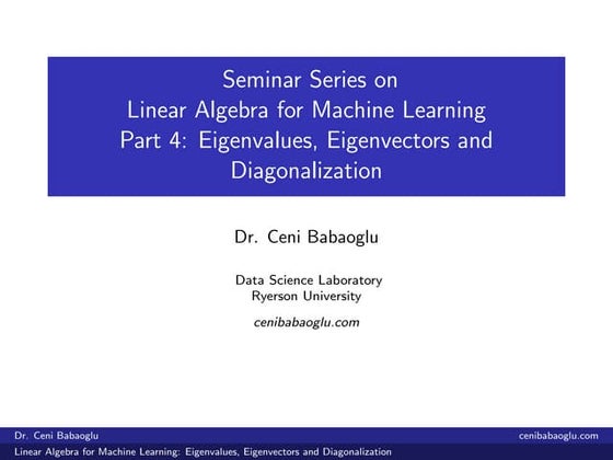 1. Linear Algebra for Machine Learning: Linear Systems | PPT