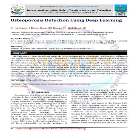 Osteoporosis Detection Using Deep Learning | PDF