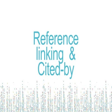 Reference Linking & Cited-By webinar in Portuguese