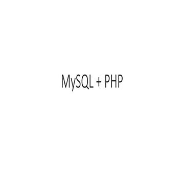 4.3 MySQL + PHP | PPT