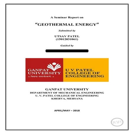 Geothermal Energy Power Plant Report