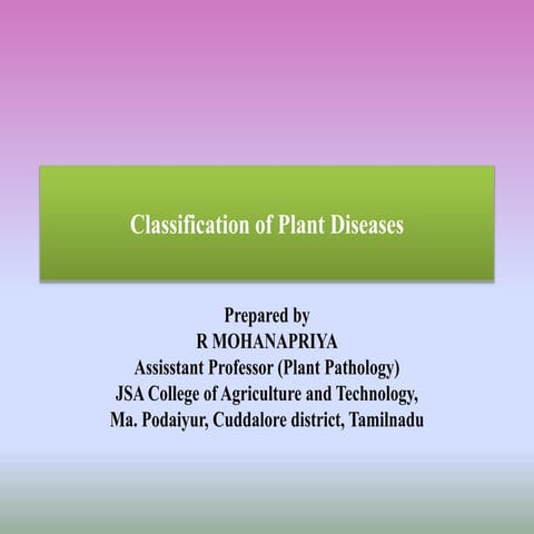 Classification of plant diseases