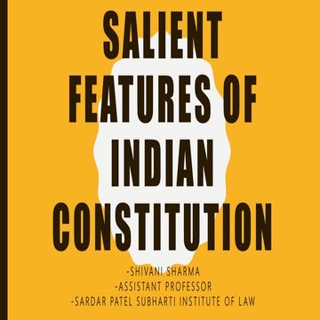 Salient features of Indian constitution   