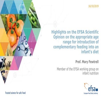 Highlights on the EFSA Opinion on the appropriate age range for introduction of complementary feeding