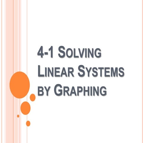 4 1 solving linear systems by graphing