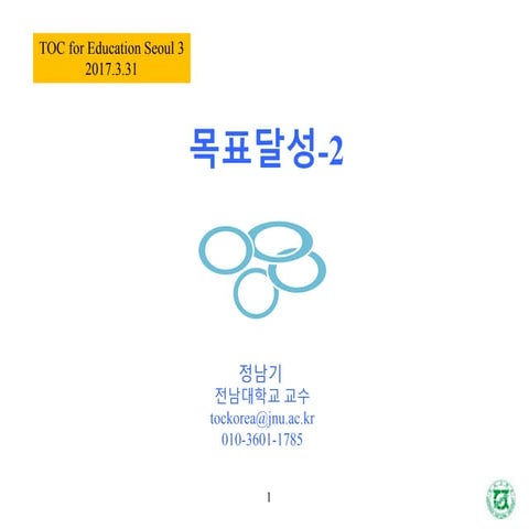 [TOC for Education]목표달성 2-중간목표와 실행계획