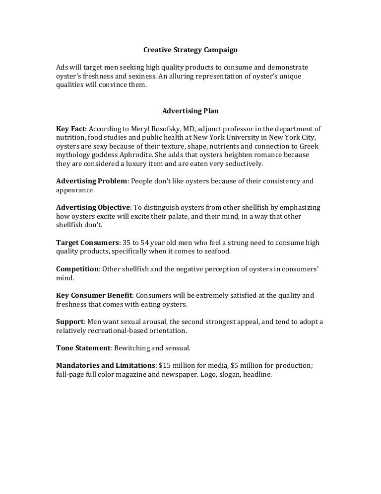 4 creative strategy statement and plan