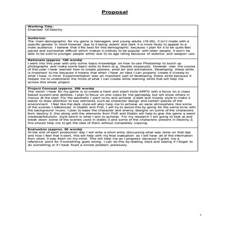 Video Game Proposal | DOCX